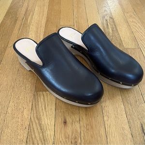 J.Crew Black Leather Clogs